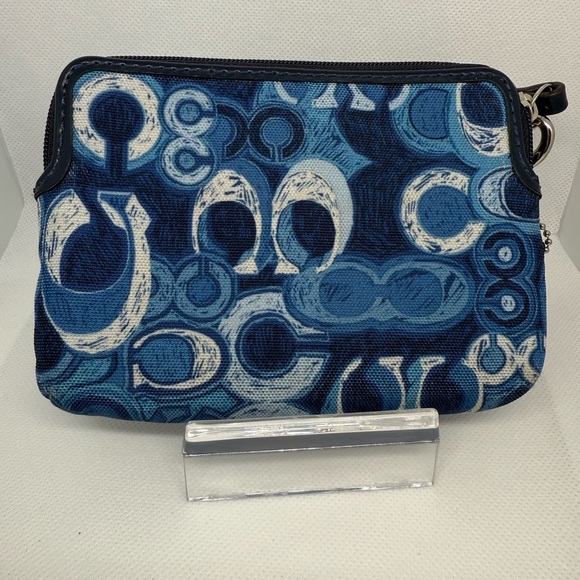 Coach Blue Clutch with Signature Pattern - Picture 3 of 5